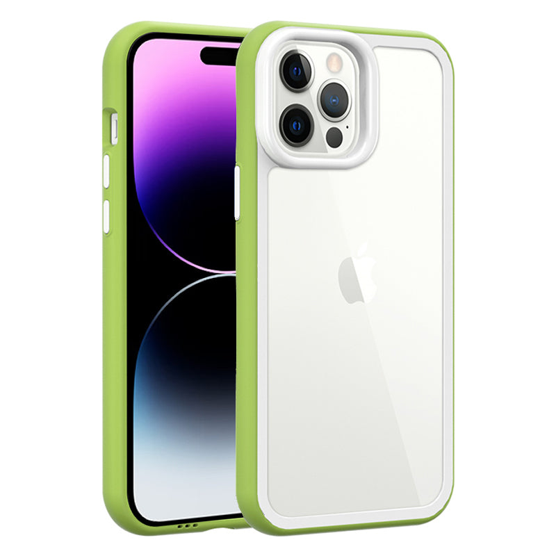 For iPhone 14 Pro Max Clear Phone Case Hard Acrylic Back + Colorful TPU Frame Droppoof Cover For iPhone 14 Pro Max Clear Phone Case Hard Acrylic Back + Colorful TPU Frame Droppoof Cover